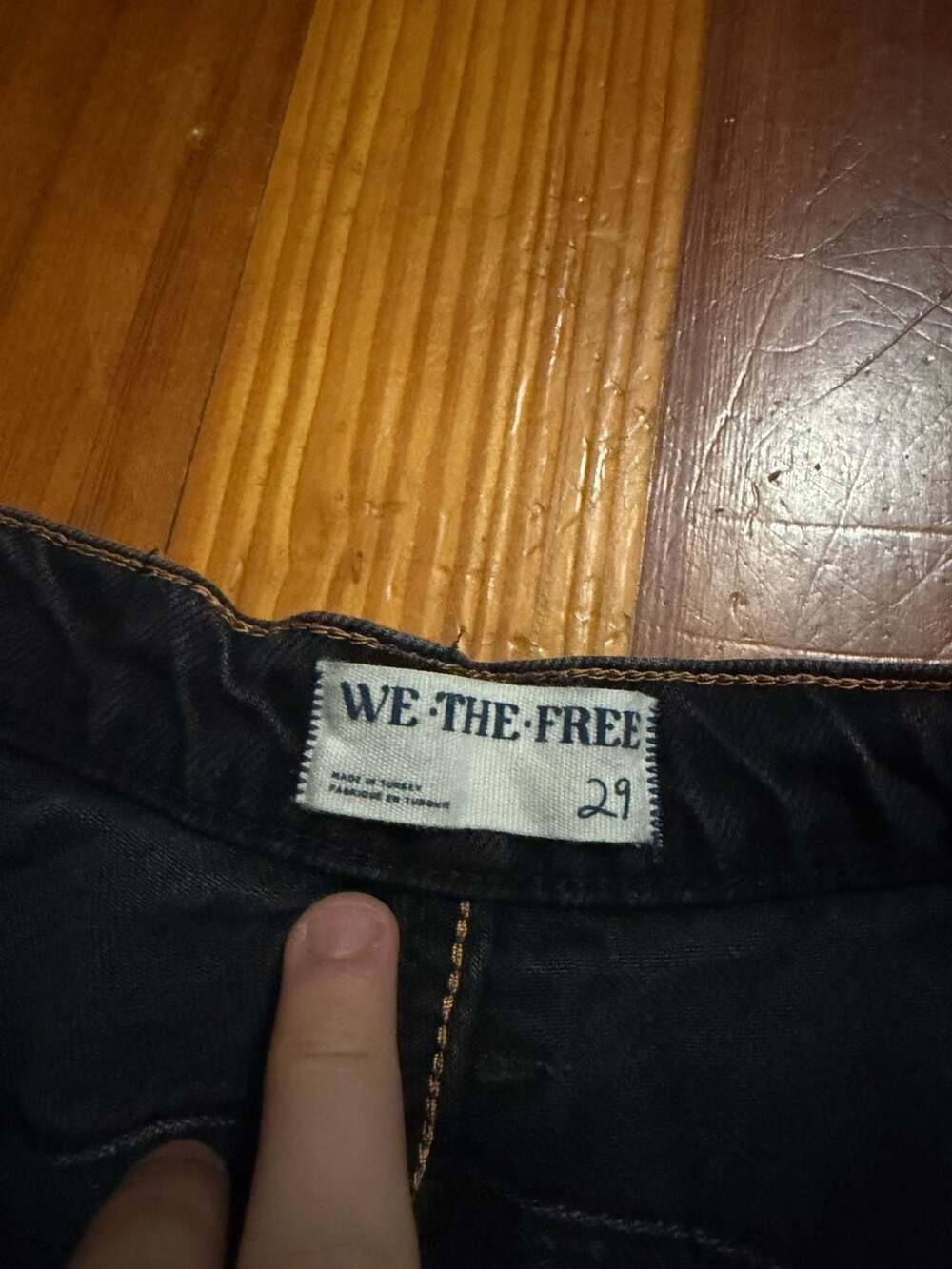We The Free Black Wide Leg Baggy Denim Jeans - Picture 3 of 6